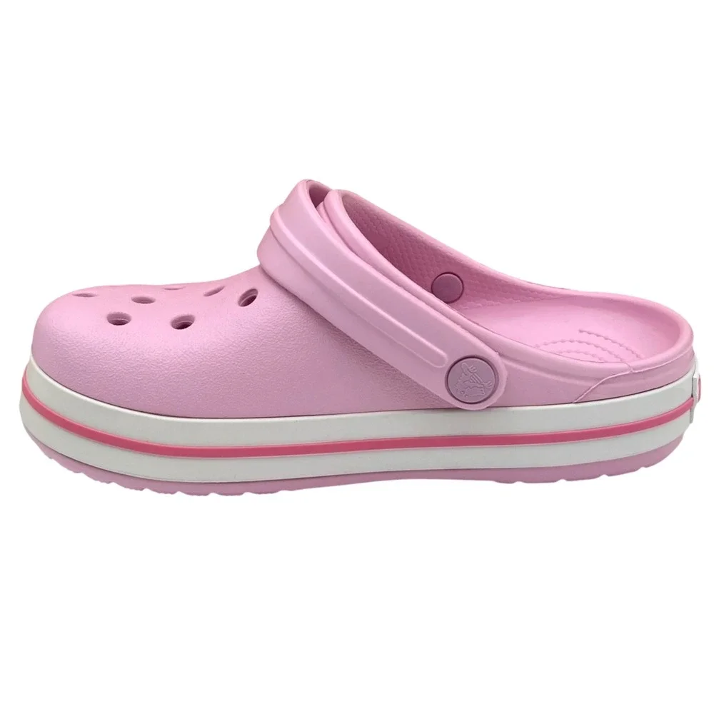 Crocs Big Girls Slip-on Clogs Size 2 (J2) Light Pink Water Friendly Lightweight